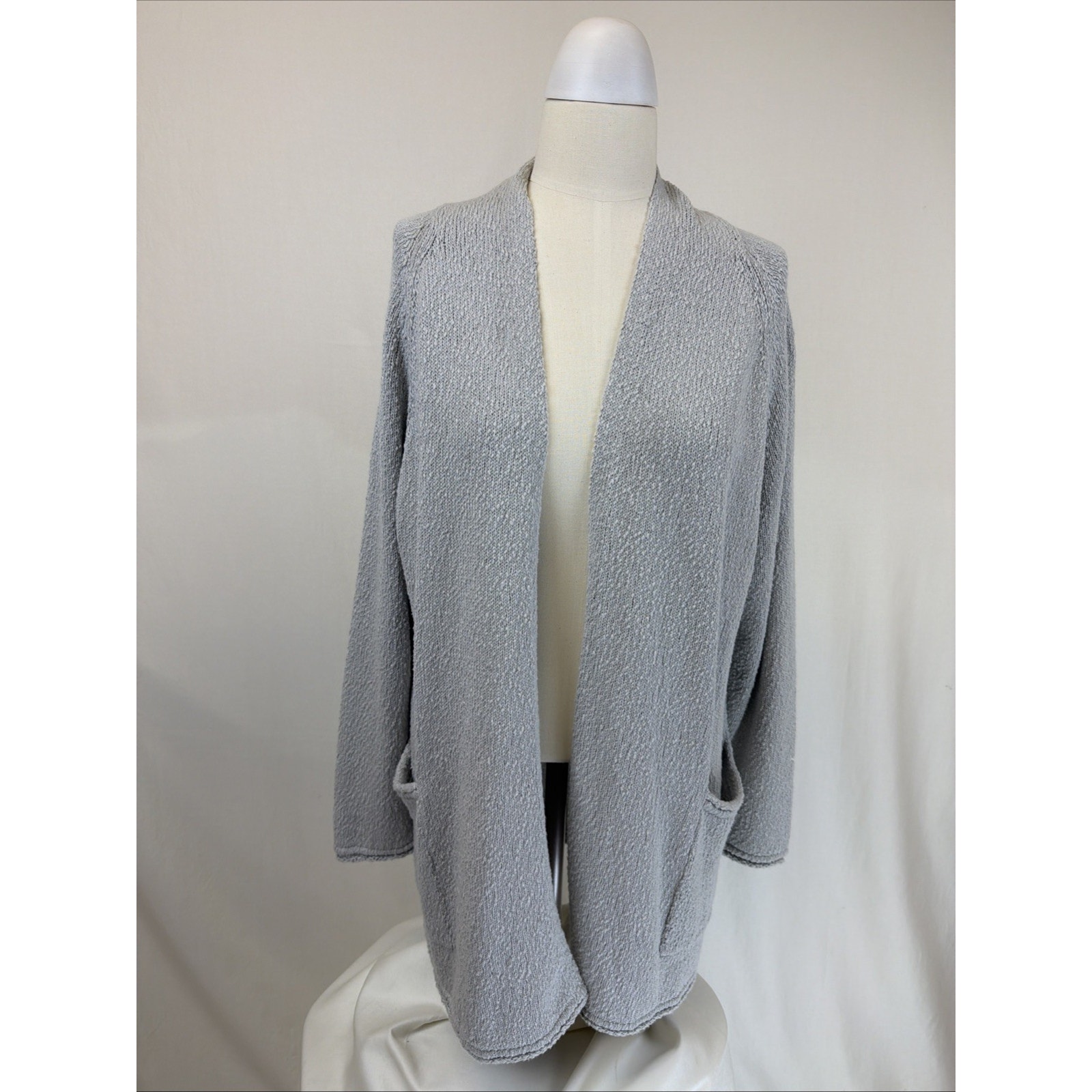 Nwt Liv By Habitat Gray Pockets Open Long Cardigan Sweater Large #0683